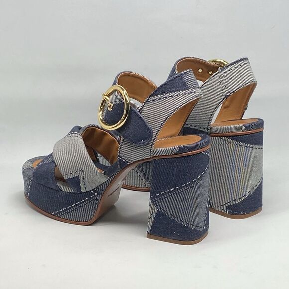 See by Chloe Joei Patchwork Denim Platform Sandals size 39 - Picture 12 of 15